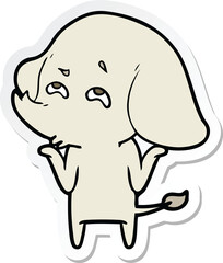 sticker of a cartoon elephant remembering