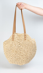 Summer beach style brown handbag