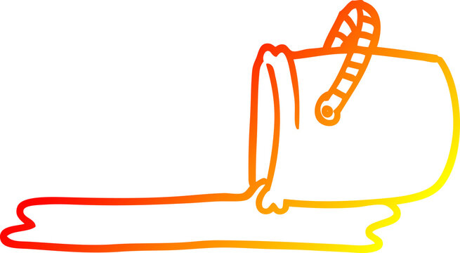 recommend clip art: warm gradient line drawing of a cartoon bucket