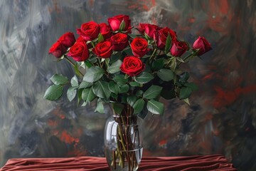 Free photo romantic bunch beautiful  roses bouquet indoors 