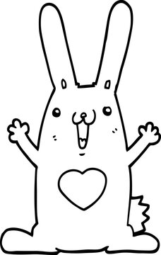 cartoon rabbit in love