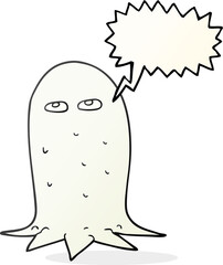 freehand drawn speech bubble cartoon halloween ghost