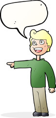 cartoon man pointing and laughing with speech bubble