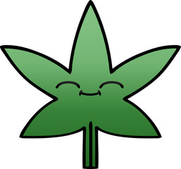 gradient shaded cartoon of a marijuana leaf