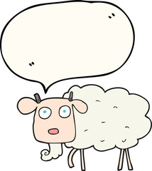 freehand drawn speech bubble cartoon goat