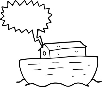 recommend clip art: freehand drawn speech bubble cartoon noah's ark