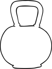 freehand drawn black and white cartoon 40kg kettle bell weight