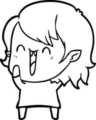 cute cartoon happy vampire girl