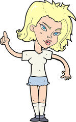 cartoon woman with idea