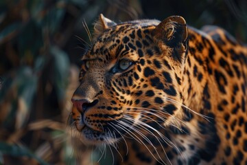 Obraz premium Close up of a leopard's face, suitable for wildlife concepts