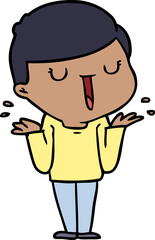 Fototapeta premium cartoon happy boy with no worries