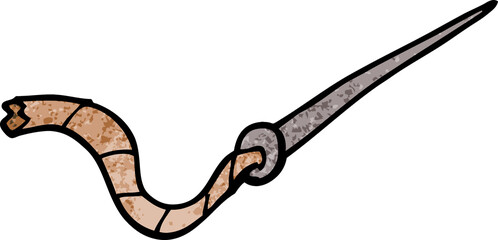 cartoon doodle needle and thread