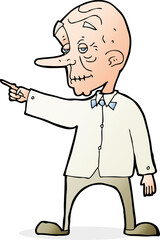 cartoon old man pointing