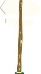 cartoon doodle painted direction sign posts