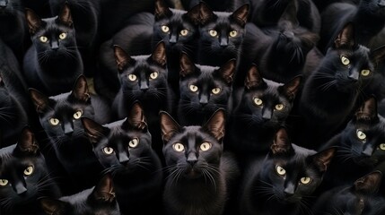 Black cats background.