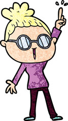 cartoon woman wearing spectacles
