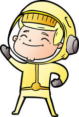 happy cartoon astronaut