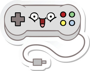 sticker of a cute cartoon game controller © lineartestpilot