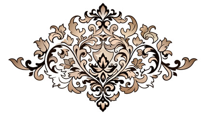 set-of-damask-ornamental-elements-elegant-vector illustration