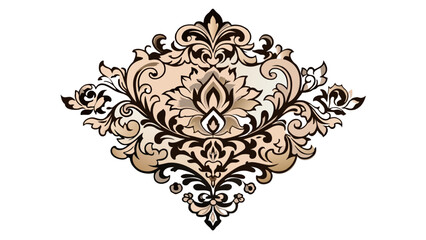 set-of-damask-ornamental-elements-elegant-vector illustration