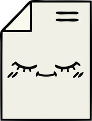 cute cartoon of a sheet of paper