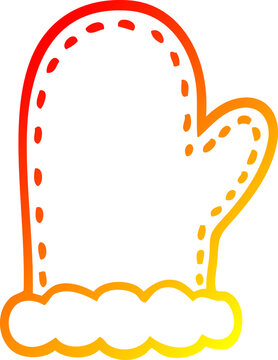 recommend clip art: warm gradient line drawing of a cartoon oven mitts