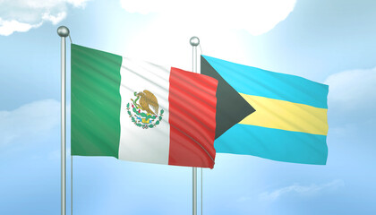Mexico and Bahamas Flag Together A Concept of Relations