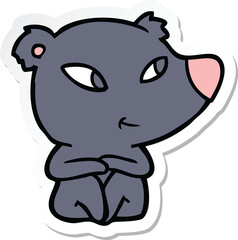 sticker of a cute cartoon bear