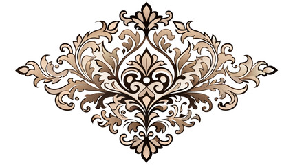set-of-damask-ornamental-elements-elegant-vector illustration