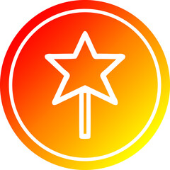 Obraz premium magic wand circular icon with warm gradient finish