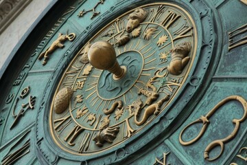 Obraz premium Celestial Astral fiery astrological horoscope circle. Universe astrology celestial starry constellation. Generate ai