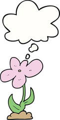 cartoon flower with thought bubble