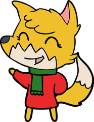 happy cartoon fox