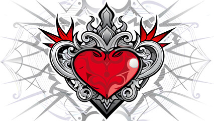tattoo-heart-vector illustration