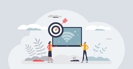Targeted Digital Advertising Illustration - Online Marketing and Ad Strategy