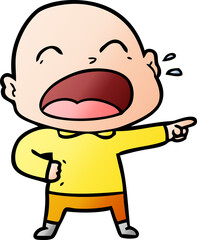 cartoon shouting bald man