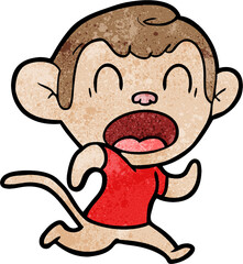 shouting cartoon monkey running - 775930884
