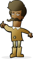 Obraz premium cartoon old man in poor clothes