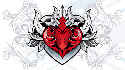 tattoo-heart-vector illustration