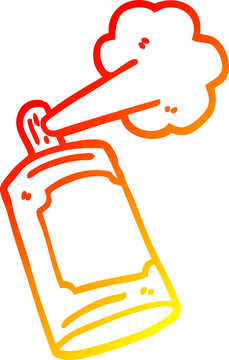 recommend clip art: warm gradient line drawing of a cartoon spray can