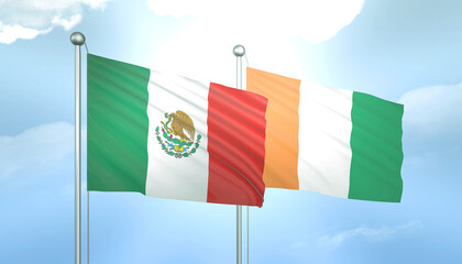 Mexico and Cote Divoire Flag Together A Concept of Relations