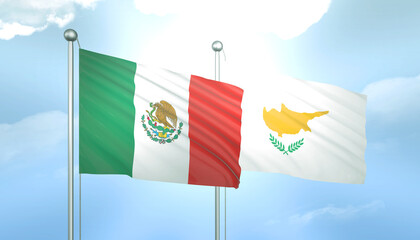 Mexico and Cyprus Flag Together A Concept of Relations