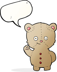 cartoon teddy bear with speech bubble