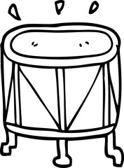 Fototapeta na wymiar line drawing cartoon drum on stand