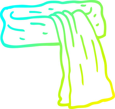 recommend clip art: cold gradient line drawing of a cartoon scarf