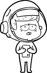 cartoon tired astronaut © lineartestpilot