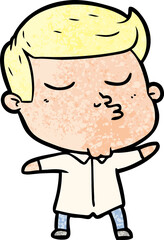 Obraz premium cartoon model guy pouting