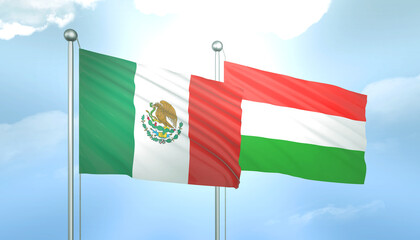 Mexico and Hungary Flag Together A Concept of Relations