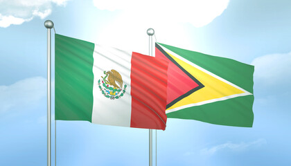 Mexico and Guyana Flag Together A Concept of Relations