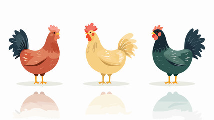 Poultry flat vector icon Flat design of hen or chik